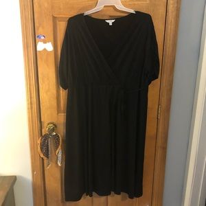 Black faux wrap dress